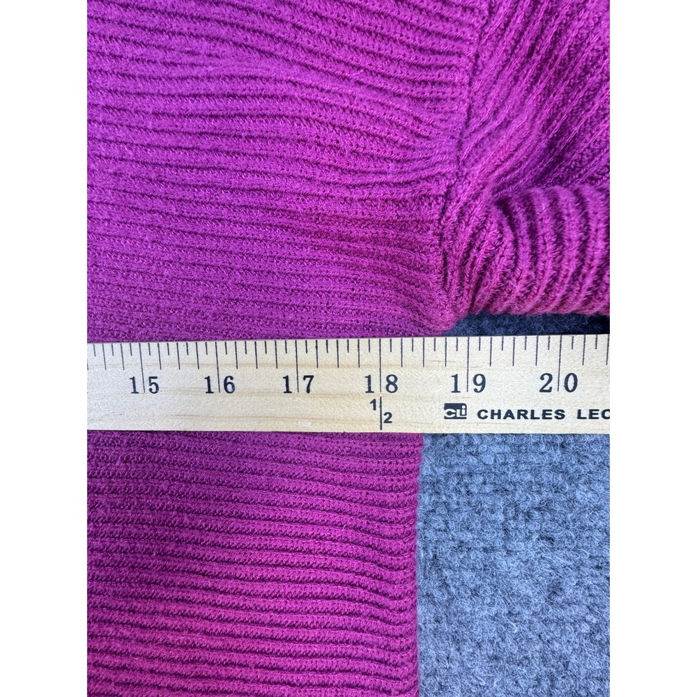 Talbots Ribbed Boat Neck Sweater Magenta Pink Medium Lambswool Nylon Blend - Picture 8 of 10